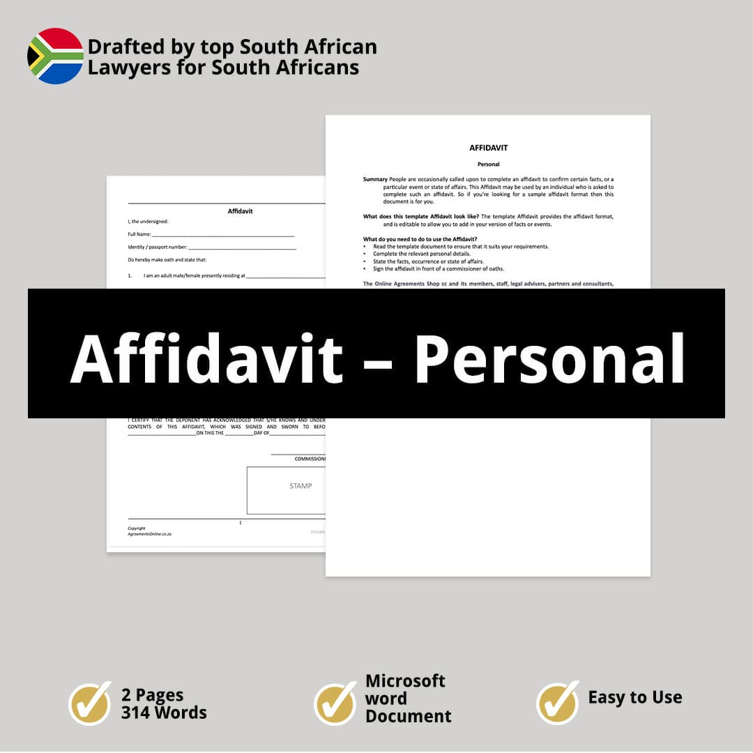 Affidavit Template South Africa Pdf Download