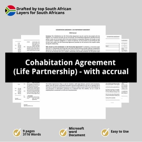 Cohabitation Agreement Life Partnership with accrual