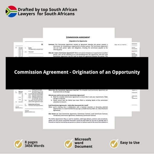 Commission Agreement Origination of an Opportunity 1