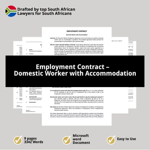 Employment Contract – Domestic Worker contract with Accommodation cover image