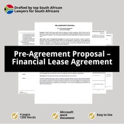 Pre Agreement Proposal – Financial Lease Agreement