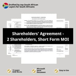 Shareholders Agreement 2 Shareholders Short Form MOI