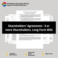Shareholders Agreement 3 or more Shareholders Long Form MOI