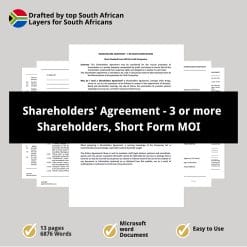 Shareholders Agreement 3 or more Shareholders Short Form MOI