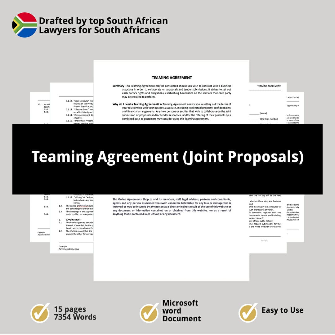 Teaming Agreement Joint Proposals 1 Teaming Agreement Joint Proposals 1