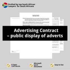 Advertising Contract – public display of adverts 1