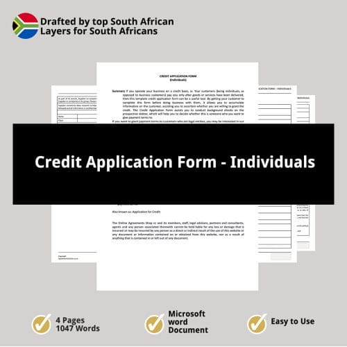Credit Application Form Individuals