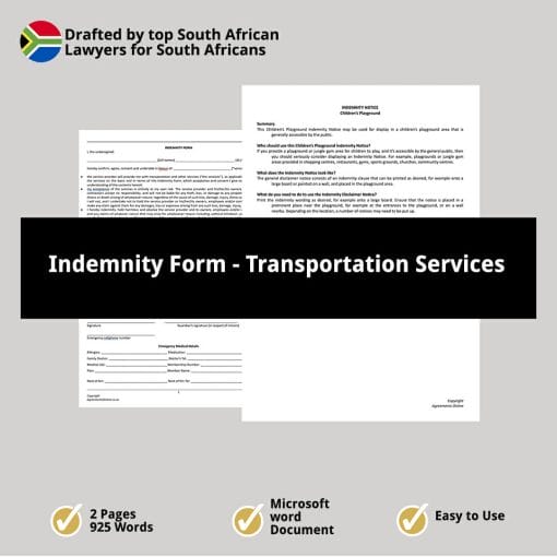 Indemnity Form Transportation Services 1
