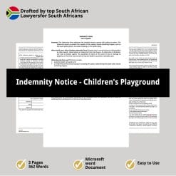 Indemnity Notice Childrens Playground 1