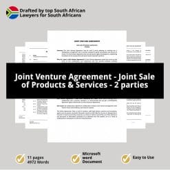 Joint Venture Agreement Joint Sale of Products Services 2 parties 1