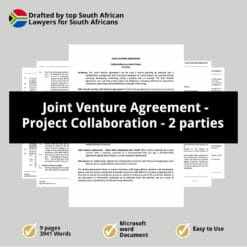 Joint Venture Agreement Project Collaboration 2 parties 1