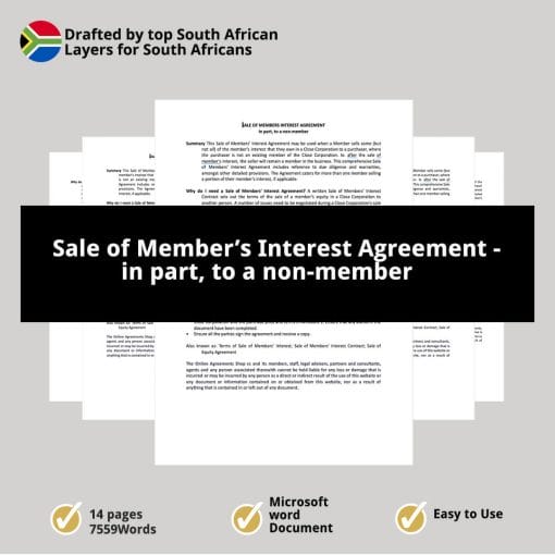 Sale of Members Interest Agreement in part to a non member 1
