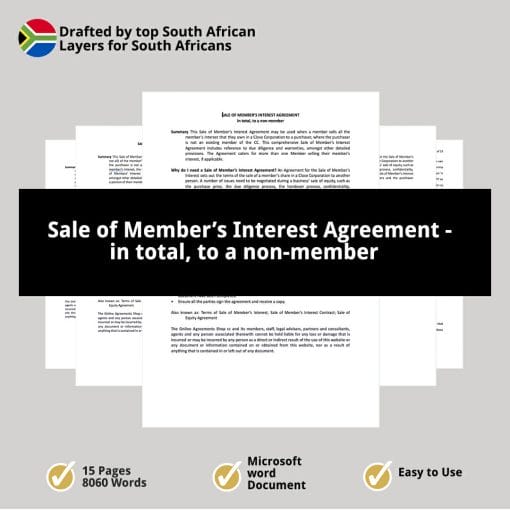 Sale of Members Interest Agreement in total to a non member