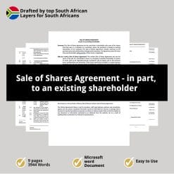 Sale of Shares Agreement in part to an existing shareholder