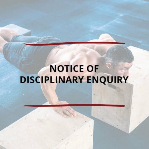 Notice of Disciplinary Enquiry Saved For Web2