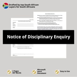 Notice of Disciplinary Enquiry