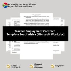 Teacher Employment Contract Template South Africa Microsoft Word