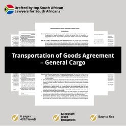 Transportation of Goods Agreement – General Cargo 1
