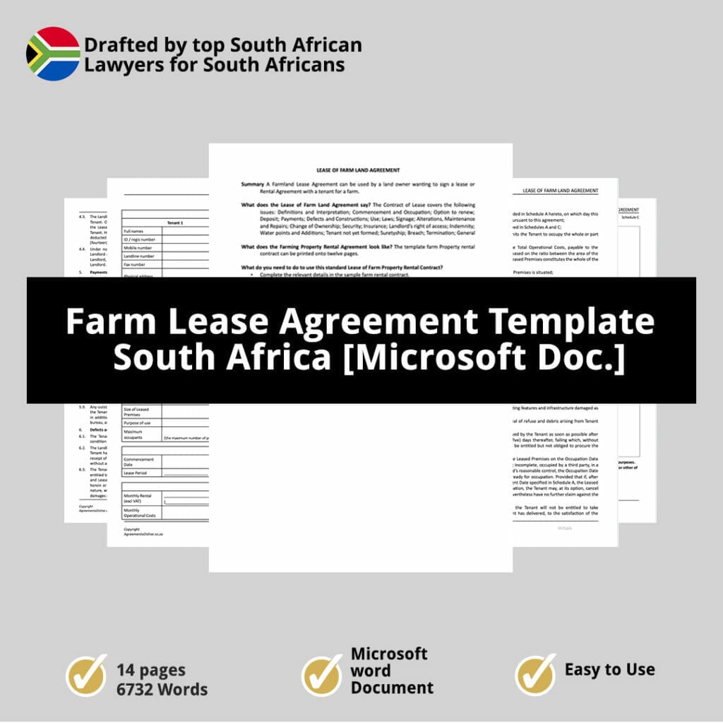 Farm Lease Agreement South Africa Template Agreements Online 0979