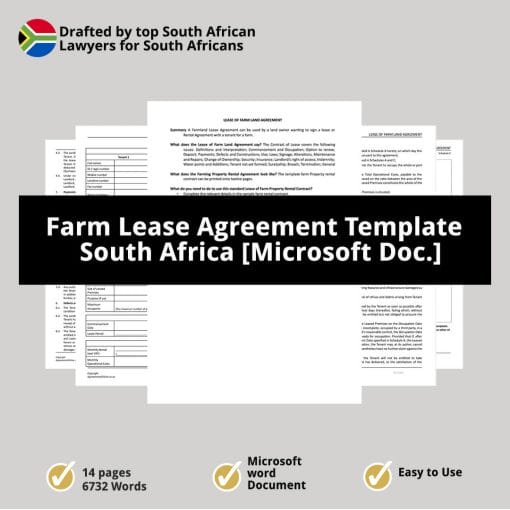 FARM LEASE AGREEMENT SOUTH AFRICA template cover image