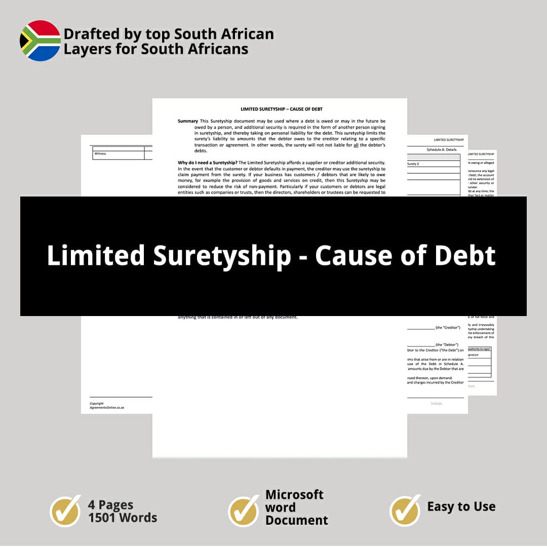 Limited Suretyship Cause of Debt