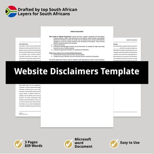 Website Disclaimers Template