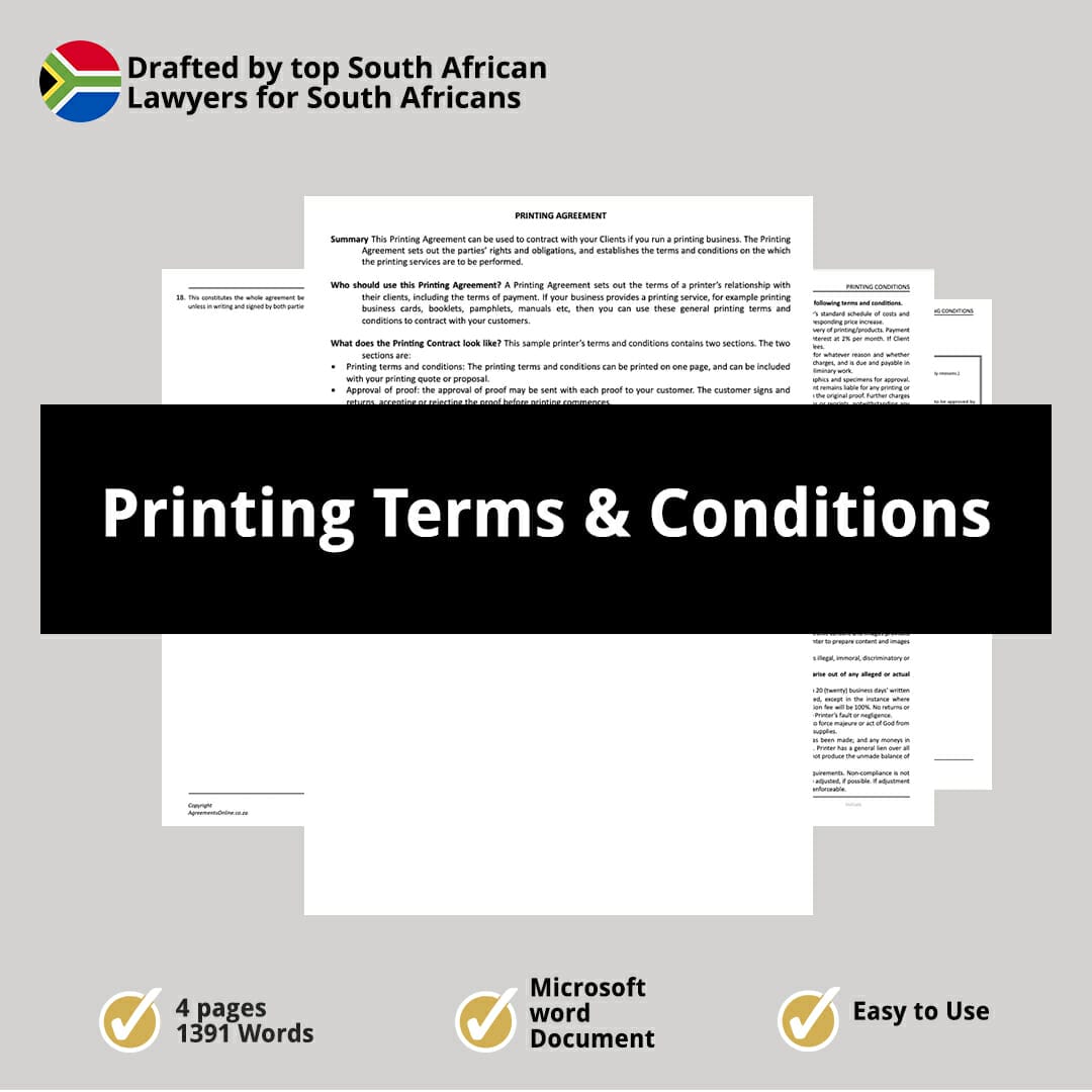 Printing Terms Conditions 1 Printing Terms Conditions 1