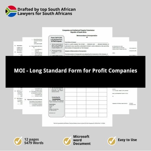 MOI Long Standard Form for Profit Companies 2