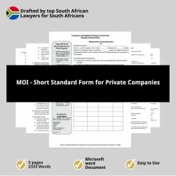 MOI Short Standard Form for Private Companies 2