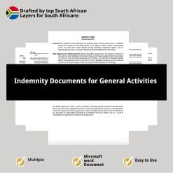 Indemnity Documents for General Activities